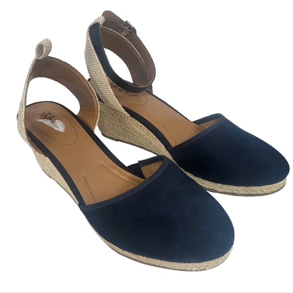 Style & Co Mailena Wedge Espadrille Sandals Navy 10 - Picture 6 of 8